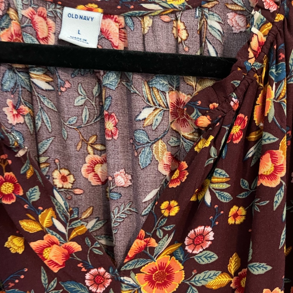 Old Navy Large long sleeve prairie midi dress NWT